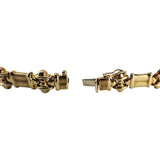 14k Yellow Gold 13.5g Ladies 11mm Fancy Link Bracelet Italy 7"