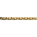 14k Yellow Gold 13g Ladies Vintage 9mm Hugs and Kisses XO Link Bracelet 7"