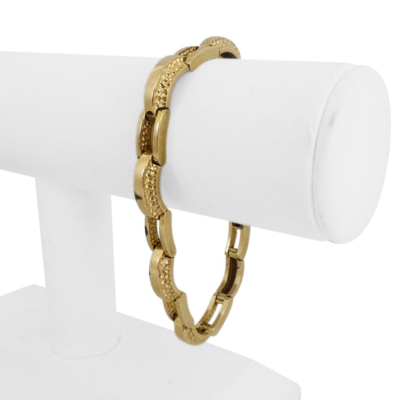 14k Yellow Gold 31.2g Solid Heavy 6.5mm Fancy Bar Link Bracelet 8