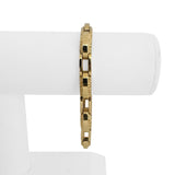 14k Yellow Gold 31.2g Solid Heavy 6.5mm Fancy Bar Link Bracelet 8"