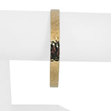 14k Yellow Gold 21.5g Solid Heavy Hammered Straight Edge Bangle Bracelet 7.75"