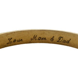 14k Yellow Gold 21.5g Solid Heavy Hammered Straight Edge Bangle Bracelet 7.75"