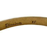 14k Yellow Gold 21.5g Solid Heavy Hammered Straight Edge Bangle Bracelet 7.75"