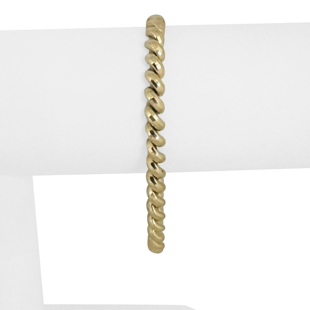 14k Yellow Gold 7.9g Ladies Beveled 5mm Rolo Link Bracelet 7"