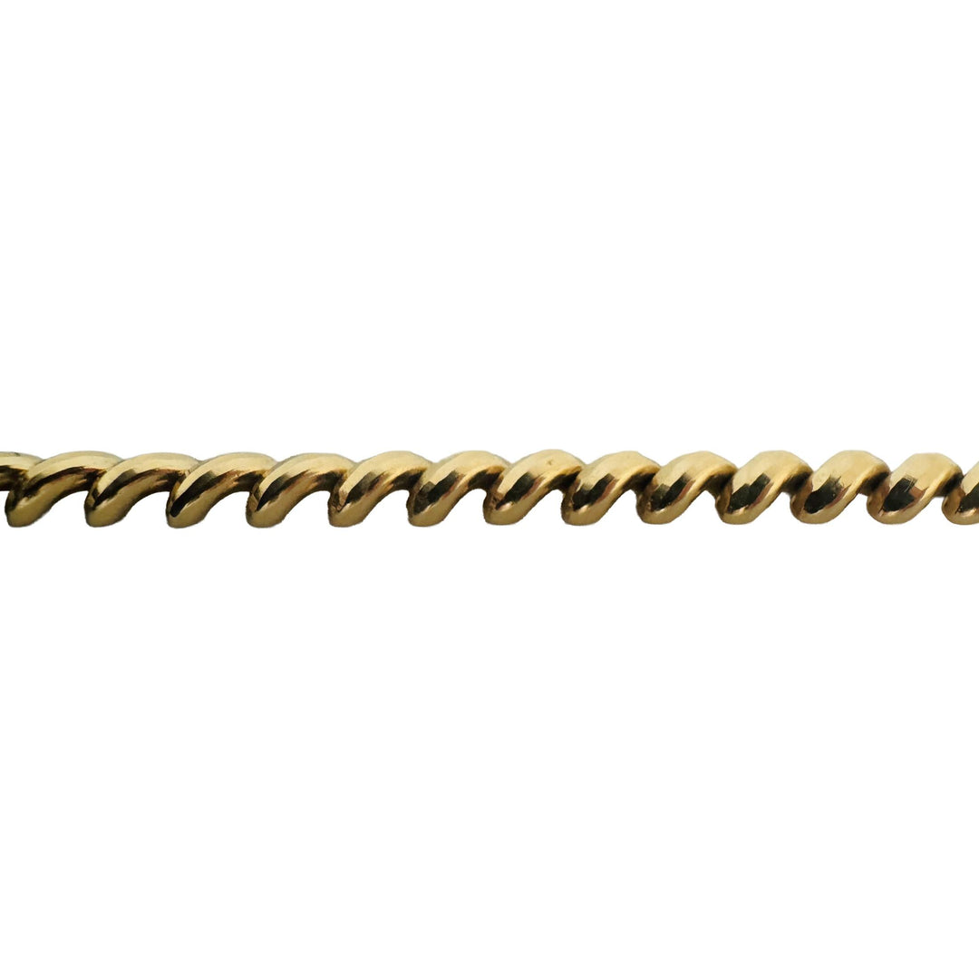 14k Yellow Gold 7.9g Ladies Beveled 5mm Rolo Link Bracelet 7"