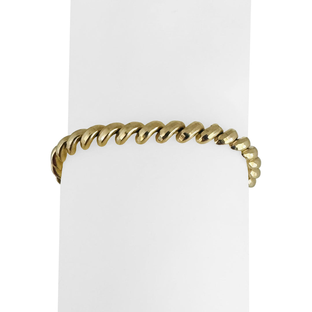 14k Yellow Gold 7.9g Ladies Beveled 5mm Rolo Link Bracelet 7"