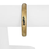 14k Yellow Gold 9.8g Vintage 8mm Floral Bangle Bracelet 6.75"