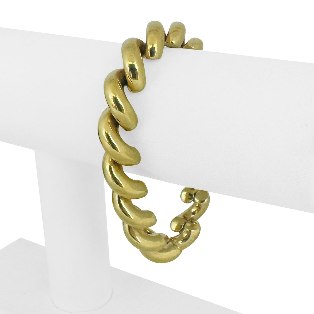 14k Yellow Gold 28.4g Heavy Thick 11mm San Marco Link Bracelet Italy 7"