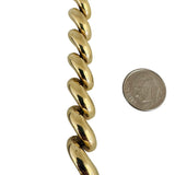 14k Yellow Gold 28.4g Heavy Thick 11mm San Marco Link Bracelet Italy 7"