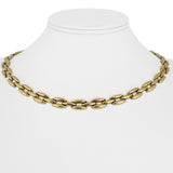 14k Yellow Gold 23.3g Vintage Polished 7.5mm Panther Link Necklace Italy 17.5"