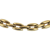 14k Yellow Gold 23.3g Vintage Polished 7.5mm Panther Link Necklace Italy 17.5"