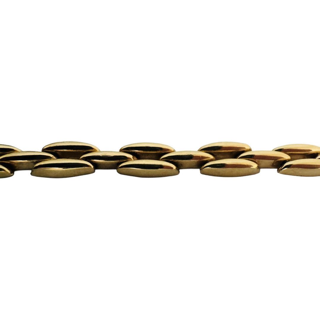 14k Yellow Gold 23.3g Vintage Polished 7.5mm Panther Link Necklace Italy 17.5"