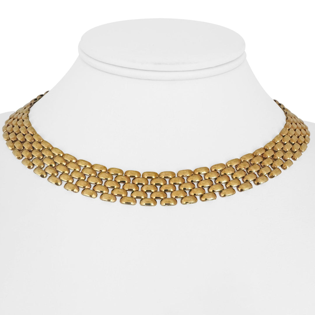 14k Yellow Gold 42.8g Vintage Heavy 12.5mm Panther Link Necklace Italy 16"
