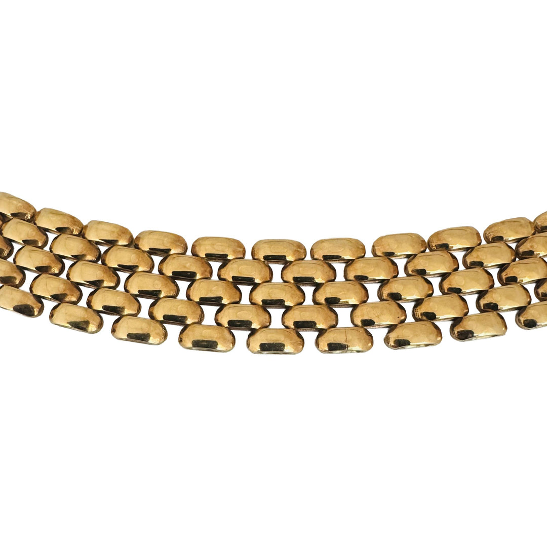 14k Yellow Gold 42.8g Vintage Heavy 12.5mm Panther Link Necklace Italy 16"