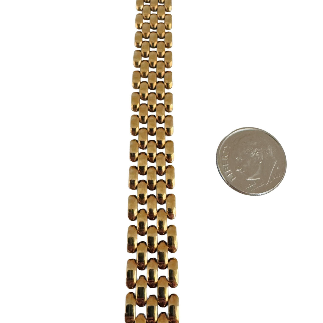 14k Yellow Gold 42.8g Vintage Heavy 12.5mm Panther Link Necklace Italy 16"