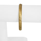 14k Yellow Gold 7.2g Vintage Satin Finish 6.5mm Floral Bangle Bracelet 7"