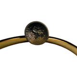 14k Yellow Gold 7.2g Vintage Satin Finish 6.5mm Floral Bangle Bracelet 7"