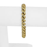 14k Yellow Gold 20.3g Ladies Polished 8mm San Marco Link Bracelet Italy 7"