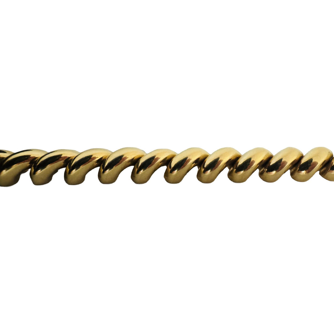 14k Yellow Gold 20.3g Ladies Polished 8mm San Marco Link Bracelet Italy 7"