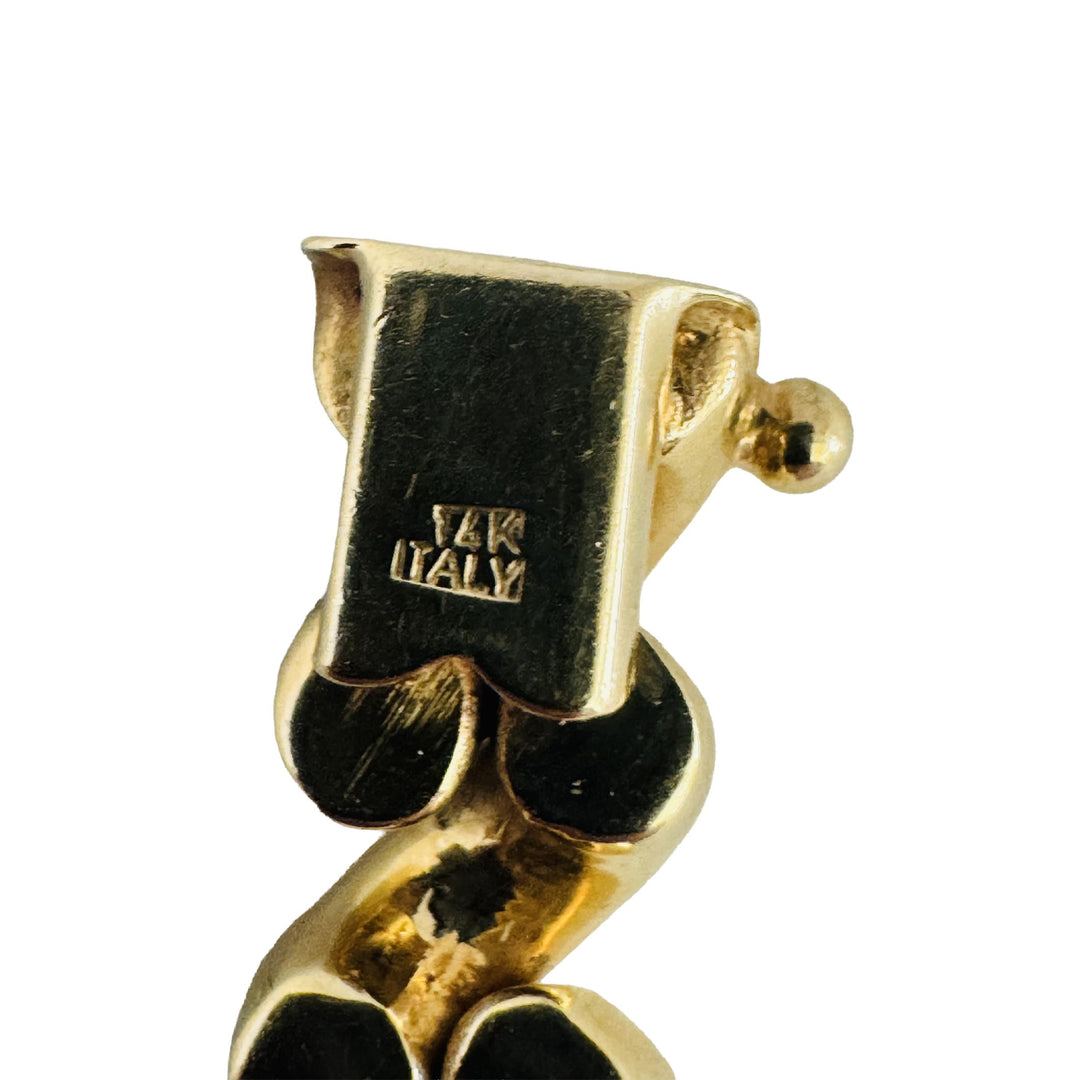 14k Yellow Gold 20.3g Ladies Polished 8mm San Marco Link Bracelet Italy 7"