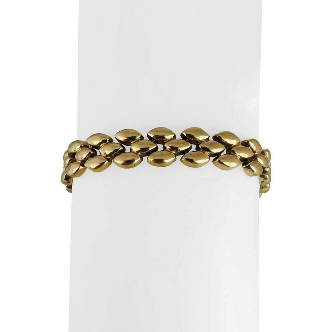 14k Yellow Gold 13.7g Vintage Polished 9mm Panther Link Bracelet Italy 7"