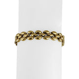 14k Yellow Gold 13.7g Vintage Polished 9mm Panther Link Bracelet Italy 7"