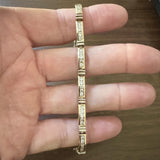 14k Yellow Gold and 2.5cttw Diamond Ladies Bar Link Bracelet 7.25"