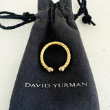 David Yurman 18k Gold and Diamond Open Cable Band Ring Size 7