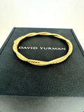 David Yurman 18k Yellow Gold and Diamond Infinity Bangle Bracelet 6.5"