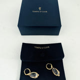 Temple St. Clair 18k Yellow Gold Diamond and Rock Crystal Dangle Earrings 1.4"