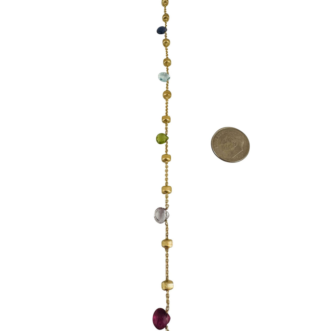Marco Bicego Paradise 18k Yellow Gold and Multi Gemstone Long Necklace 46"