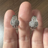 10k White Gold and 0.40cttw Diamond Ladies Huggie Earrings