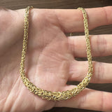14k Yellow Gold 11.4g Ladies Graduated Byzantine Link Necklace Italy 17"