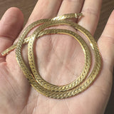 14k Yellow Gold 25g Solid Thick 5mm Herringbone Link Necklace Italy 18"