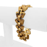 French 18k Rose Gold 32.6g Vintage Ladies 18mm Tank Link Bracelet 7"