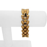 French 18k Rose Gold 32.6g Vintage Ladies 18mm Tank Link Bracelet 7"