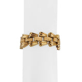 French 18k Rose Gold 32.6g Vintage Ladies 18mm Tank Link Bracelet 7"