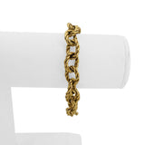 14k Yellow Gold 9.3g Ladies Vintage 10mm Spiral Cable Link Bracelet Italy 6.75"