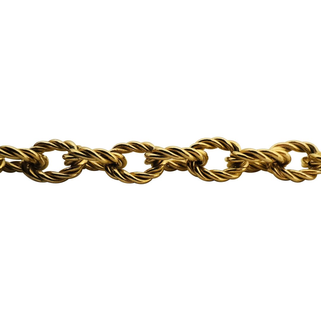 14k Yellow Gold 9.3g Ladies Vintage 10mm Spiral Cable Link Bracelet Italy 6.75"