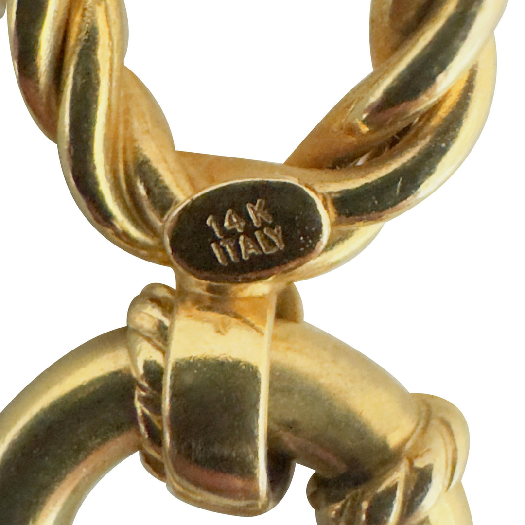 14k Yellow Gold 9.3g Ladies Vintage 10mm Spiral Cable Link Bracelet Italy 6.75"