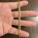 18k Yellow Gold 16.5g Solid Vintage 6mm Beaded Mariner Link Bracelet 7.25"