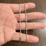 18k White Gold 9.8g Solid UnoAErre Vintage Box Link Chain Necklace Italy 20"