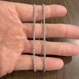 18k White Gold 7g Vintage UnoAErre Rounded Box Link Chain Necklace Italy 16"