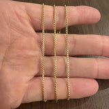 18k White Gold 10g Solid Vintage 1.5mm Box Link Chain Necklace Italy 24"