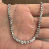 14k White Gold 10cttw Diamond Graduated S Link Riviera Tennis Necklace 18"