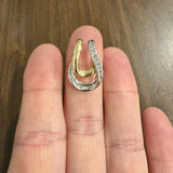 14k Yellow and White Gold Diamond Slide Pendant 1"