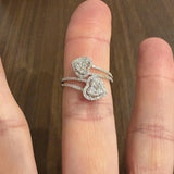 14k White Gold and 0.80cttw Diamond Bypass Heart Ring Size 9