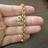 Chopard 18k Yellow Gold and Floating Diamond Charm Rolo Link Bracelet 7.5"
