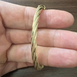 14k Yellow Gold 6.9g Ladies Textured 5mm Twisted Spiral Bangle Bracelet Italy 7"