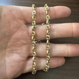 14k Yellow and White Gold 24.4g Ladies Fancy Link Ball Necklace Italy 17.5"